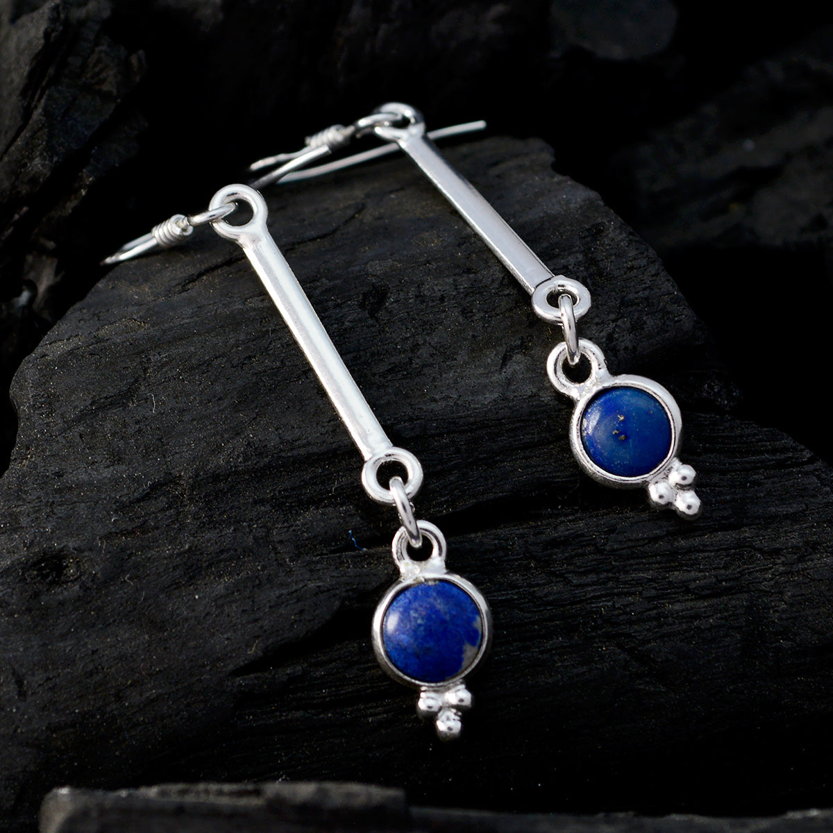 Lapis-Lazuli-Middle-Eastern-Ella-multiple-Dangle-Blue-Silver-Earring