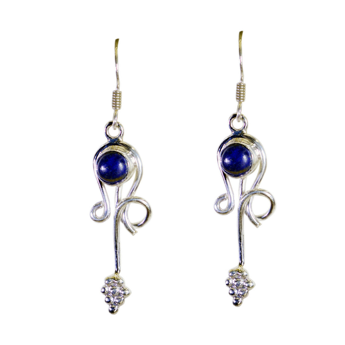 Lapis-Lazuli-Spanish-Cecilia-multiple-Dangle-Blue-92.5-Silver-Earring メイン画像