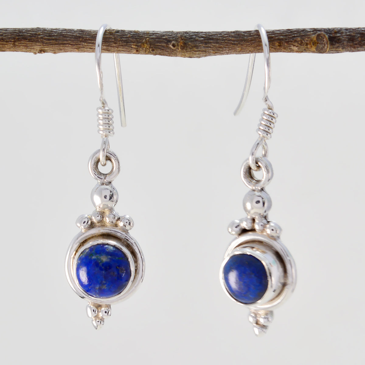 Boucles d'oreilles pendantes multiples Gabriela en argent 92,5 bleu et lapis-lazuli américain Image secondaire du produit