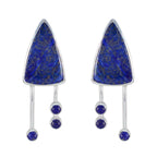 Lapis-Lazuli-Korean-Isabella-multiple-Stud-Blue-Silver-Earring