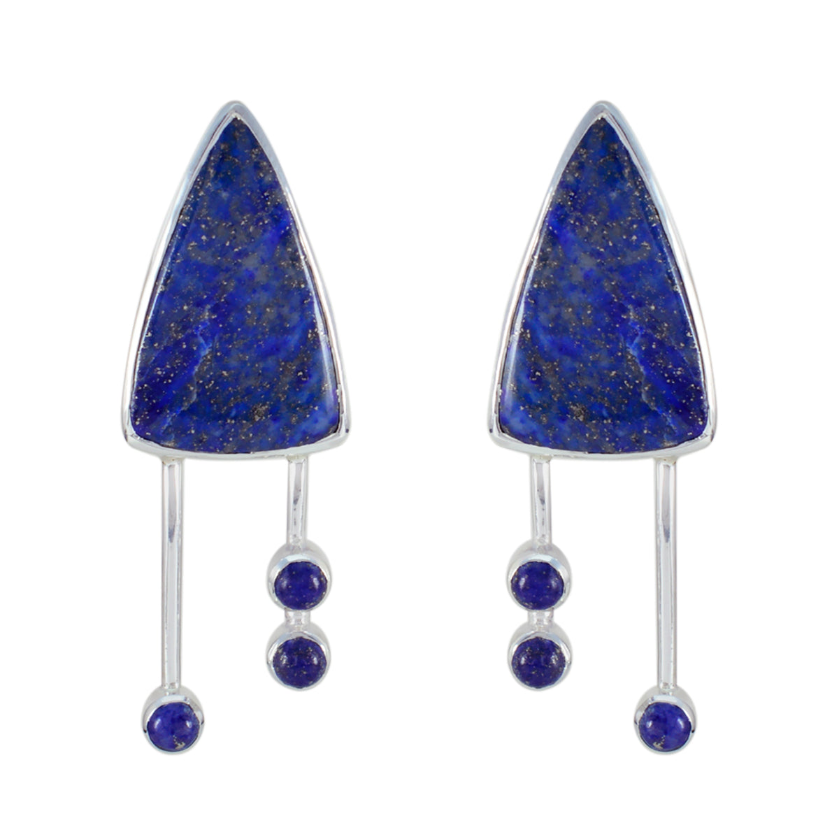 Lapis-Lazuli-Korean-Isabella-multiple-Stud-Blue-Silver-Earring
