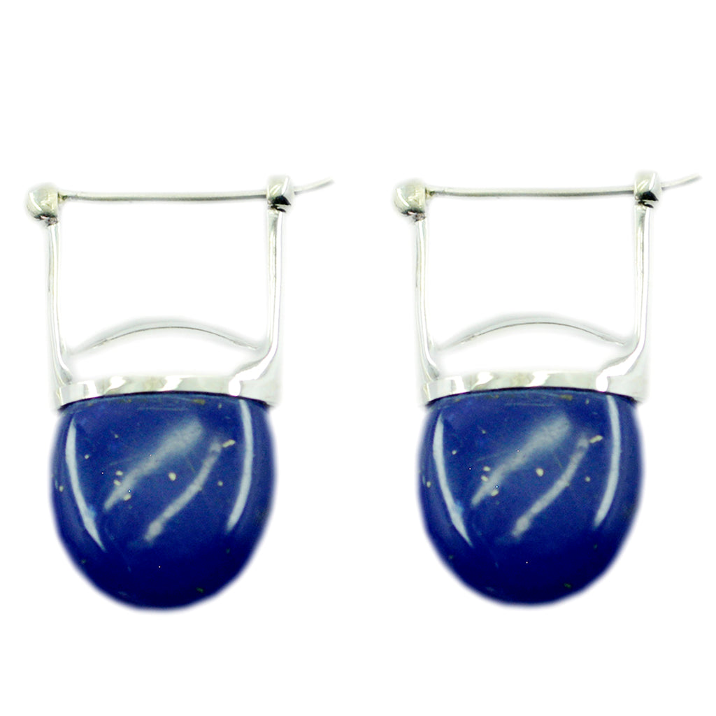 Lapis-Lazuli-French-Penelope-Solitaire-Stud-Blue-925-Sterling-Silver-Earring
