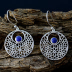 Lapis-Lazuli-Mexican-Julieta-Solitaire-Dangle-Blue-925-Silver-Earring