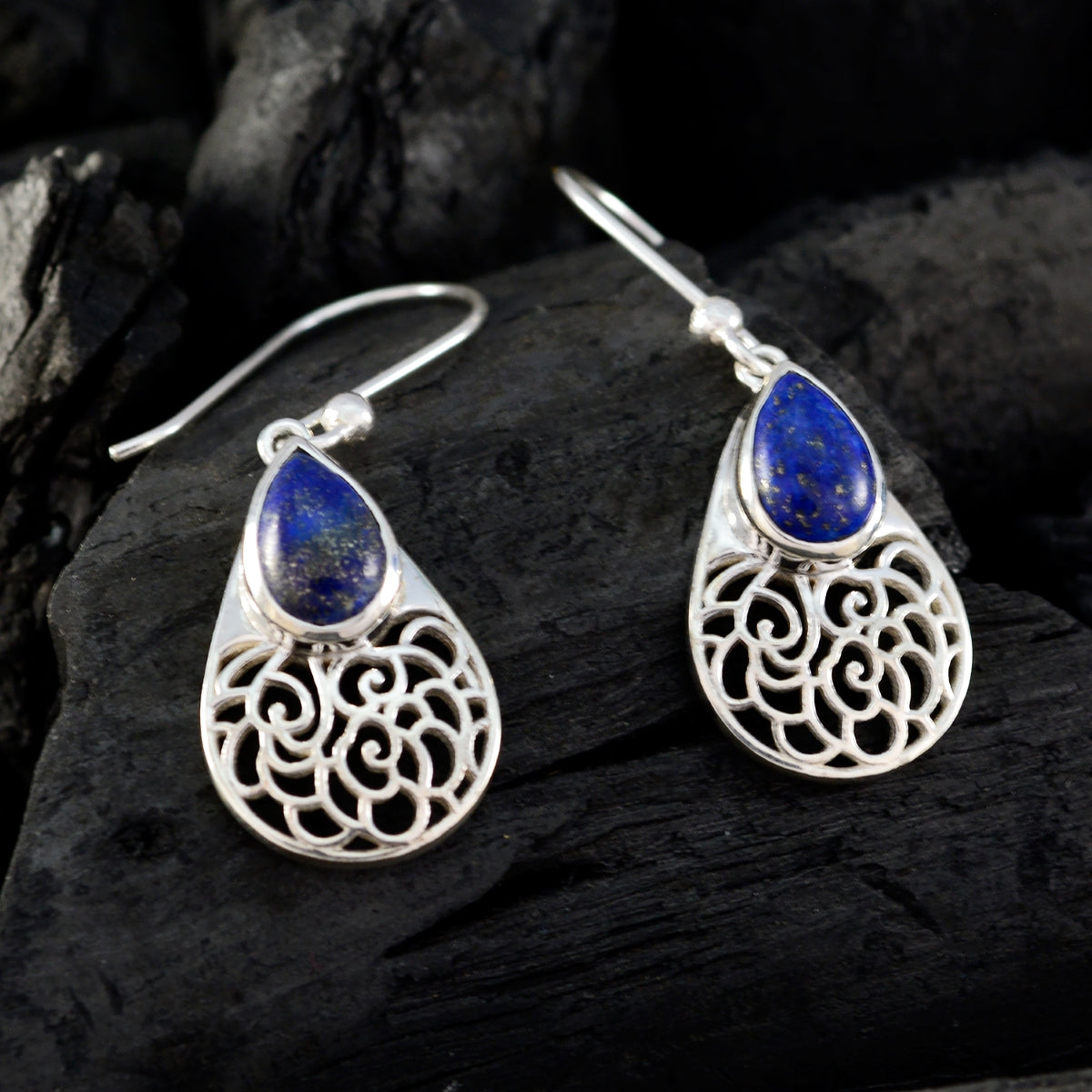 Lapis-Lazuli-Australian-Laura-Solitaire-Dangle-Blue-925-Sterling-Silver-Earring