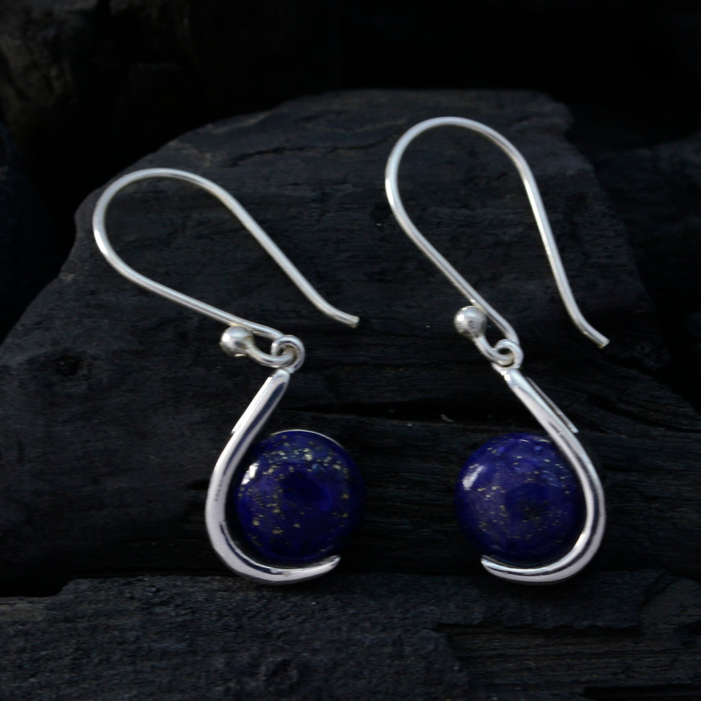 Lapis-Lazuli-Spanish-Lorena-Solitaire-Dangle-Blue-925-Silver-Earring