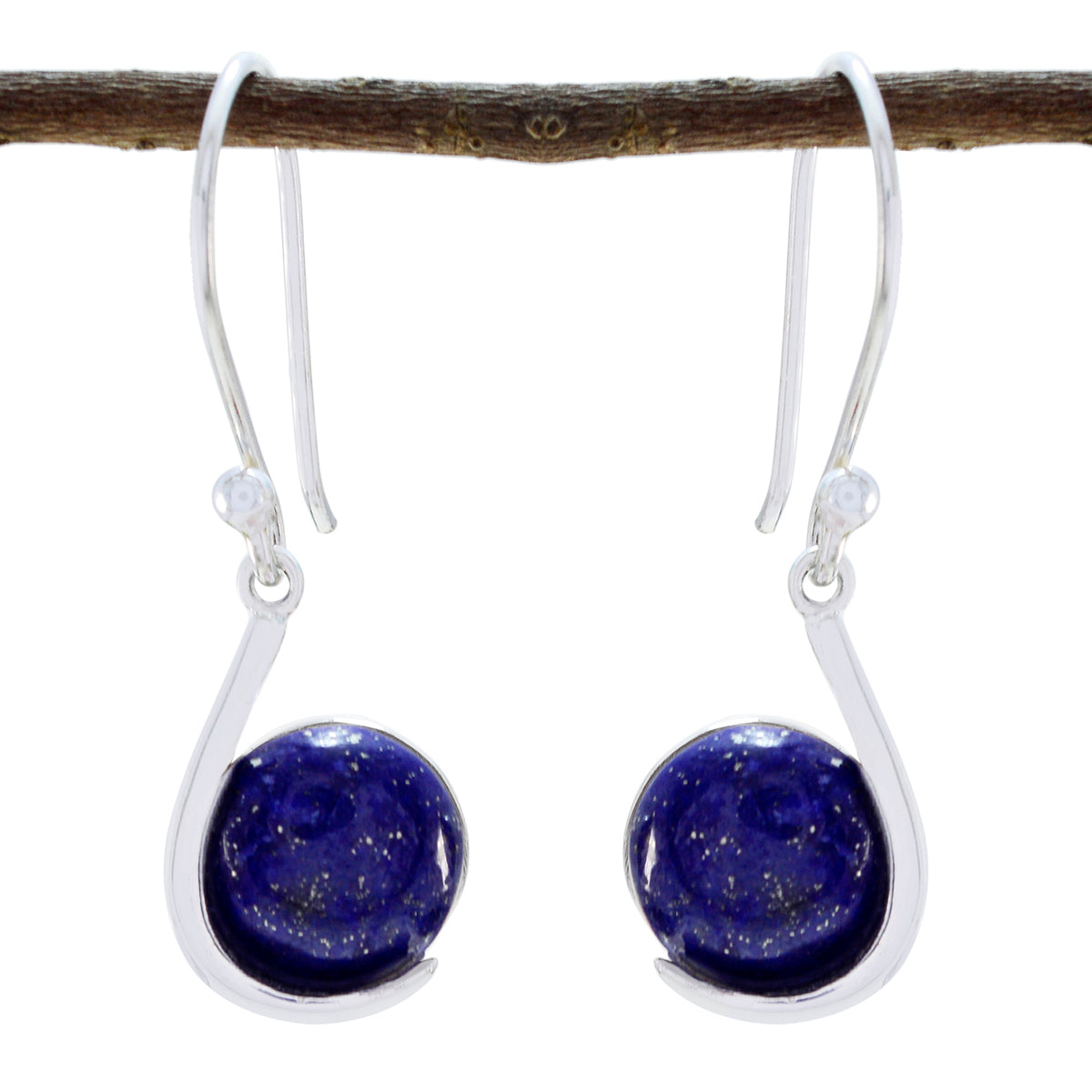 Lapis-Lazuli-Spanish-Lorena-Solitaire-Dangle-Blue-925-Silver-Earring Immagine principale del prodotto