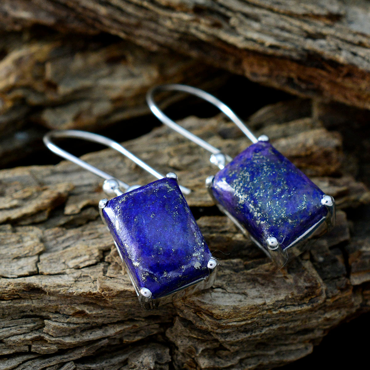 Lapis-Lazuli-French-Lucia-Solitaire-Dangle-Blue-Sterling-Silver-Earring
