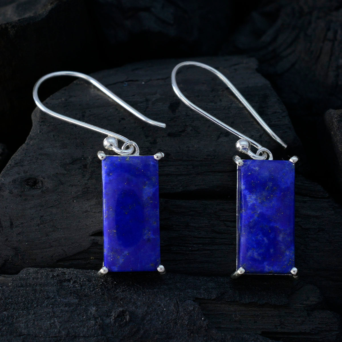 Lapis-Lazuli-German-Luisa-Solitaire-Dangle-Blue-925-Sterling-Silver-Earring