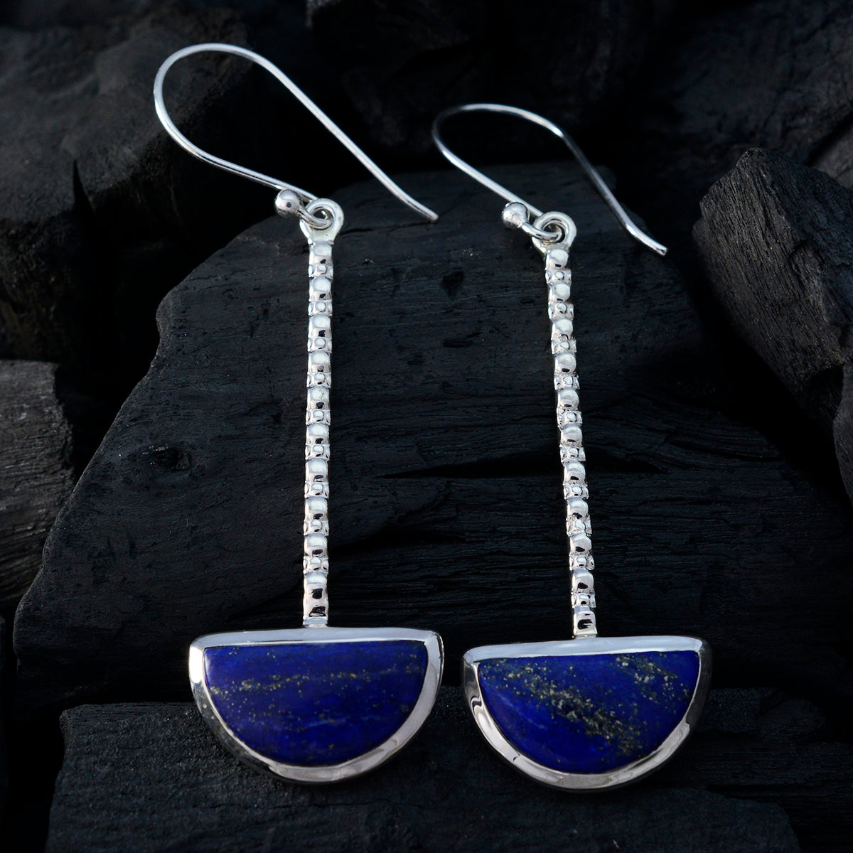 Lapis-Lazuli-African-María-Solitaire-Dangle-Blue-Sterling-Silver-Earring