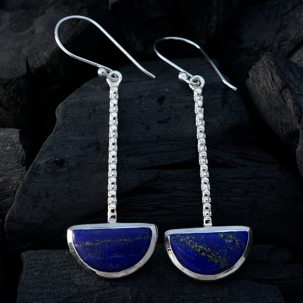 Lapis-Lazuli-African-María-Solitaire-Dangle-Blue-Sterling-Silver-Earring
