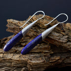 Lapis-Lazuli-Turkish-Naomi-Solitaire-Dangle-Blue-Sterling-Silver-Earring