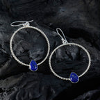 Lapis-Lazuli-Russian-Mariana-Solitaire-Dangle-Blue-925-Sterling-Silver-Earring
