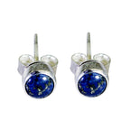 Lapis-Lazuli-Moroccan-Micaela-Solitaire-Stud-Blue-925-Silver-Earring