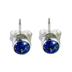 Lapis-Lazuli-Moroccan-Micaela-Solitaire-Stud-Blue-925-Silver-Earring