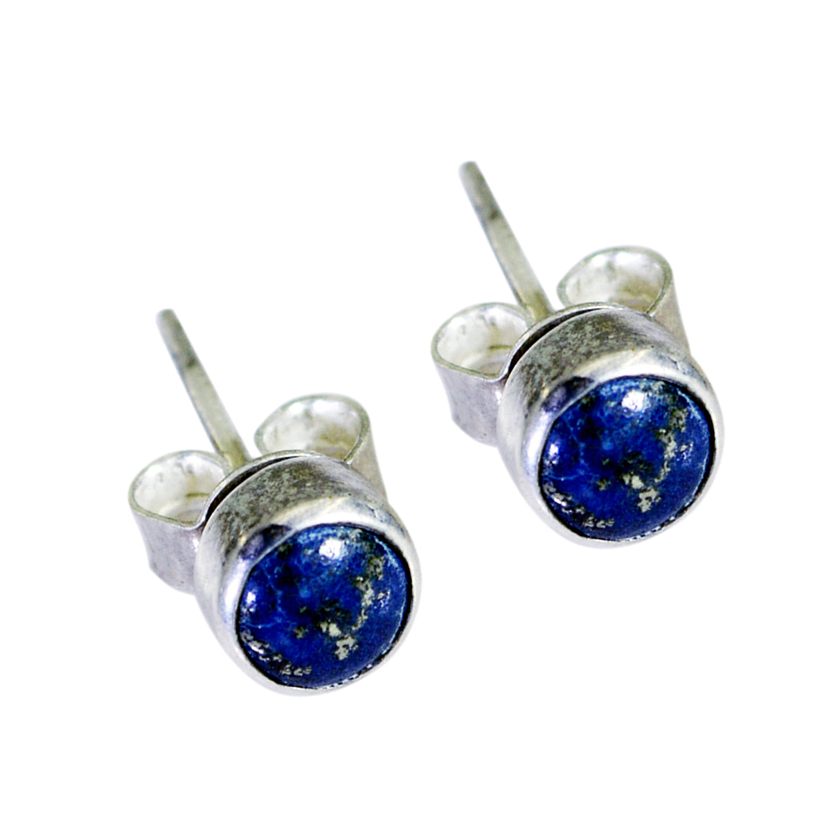 Lapis-Lazuli-Moroccan-Micaela-Solitaire-Stud-Blue-925-Silver-Earring