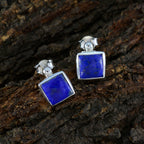 Lapis-Lazuli-Egyptian-Milagros-Solitaire-Stud-Blue-Silver-Earring