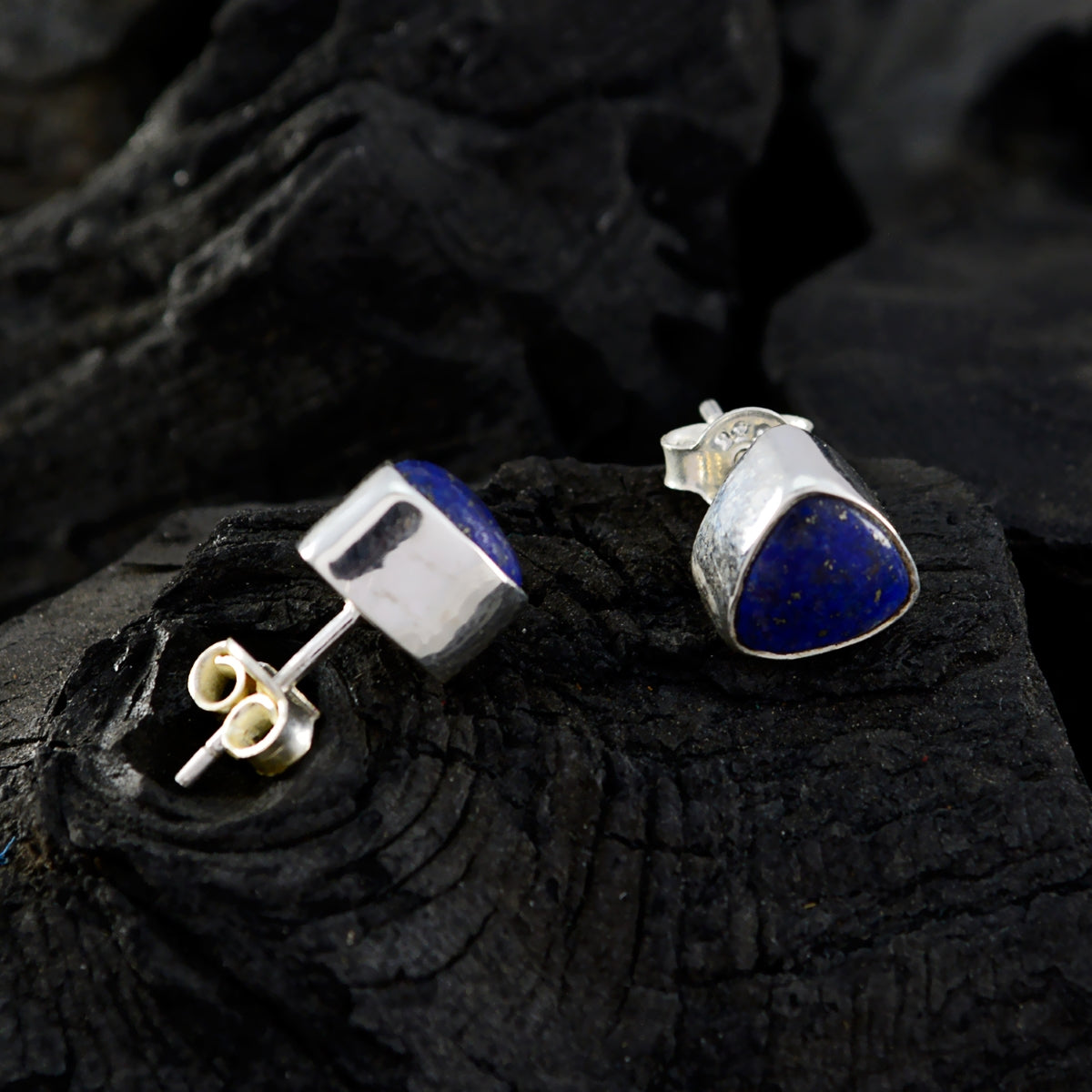 Lapis-Lazuli-American-Natalia-Solitaire-Stud-Blue-925-Sterling-Silver-Earring