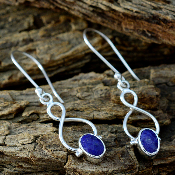 Lapis-Lazuli-Middle-Eastern-Pilar-Solitaire-Dangle-Blue-92.5-Silver-Earring