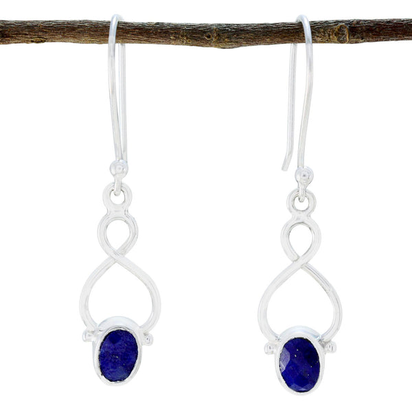 Lapis-Lazuli-Middle-Eastern-Pilar-Solitaire-Dangle-Blue-92.5-Silver-Earring