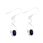 Lapis-Lazuli-Spanish-Rosa-Solitaire-Dangle-Blue-925-Sterling-Silver-Earring