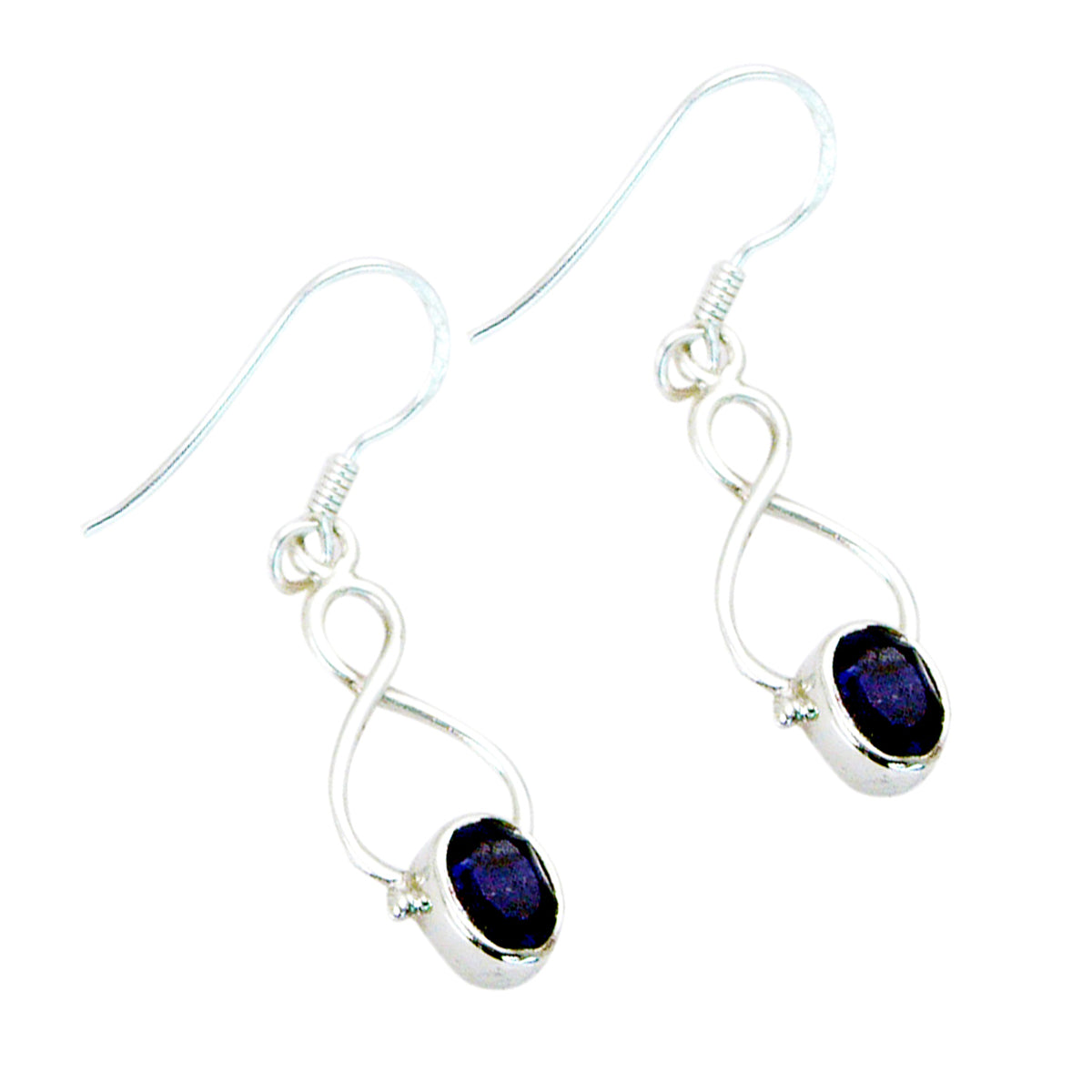 Lapis Lazuli Spanish Rosa Solitaire Dangle Blue 925 Sterling Silver Earring Второстепенное изображение товара