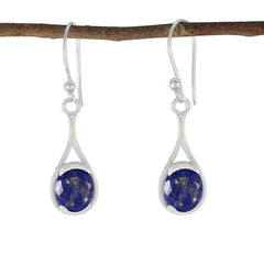 Lapis-Lazuli-Mexican-Charlotte-Solitaire-Dangle-Blue-Sterling-Silver-Earring