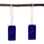 Lapis-Lazuli-African-Valentina-Solitaire-Dangle-Blue-Silver-Earring