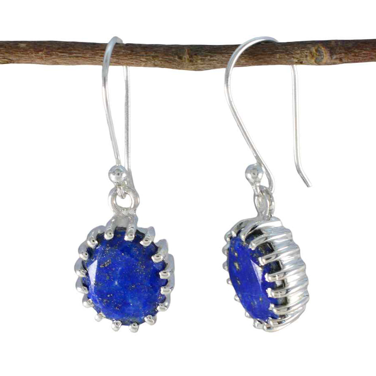 Lapis-Lazuli-Moroccan-Aaliyah-Solitaire-Dangle-Blue-92.5-Silver-Earring メイン画像