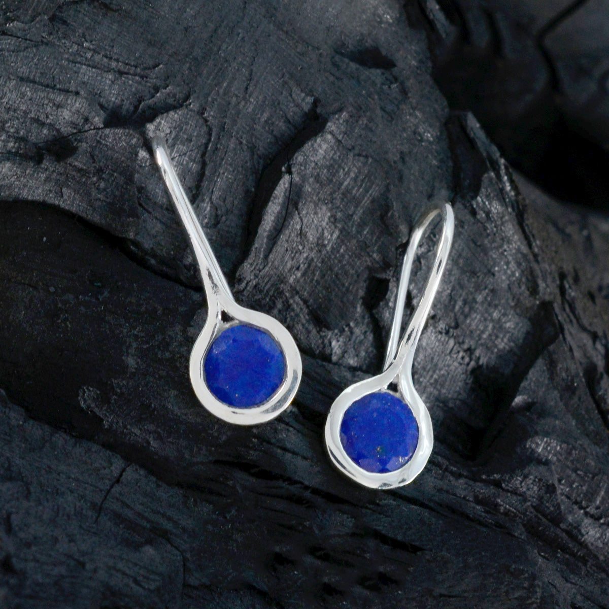 Lapis-Lazuli-Turkish-Isla-Solitaire-Dangle-Blue-925-Sterling-Silver-Earring