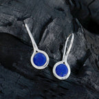 Lapis-Lazuli-Turkish-Isla-Solitaire-Dangle-Blue-925-Sterling-Silver-Earring