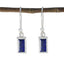 Lapislazuli-Korean-Lucy-Solitaire-Dangle-Blue-92.5-Silber-Ohrring