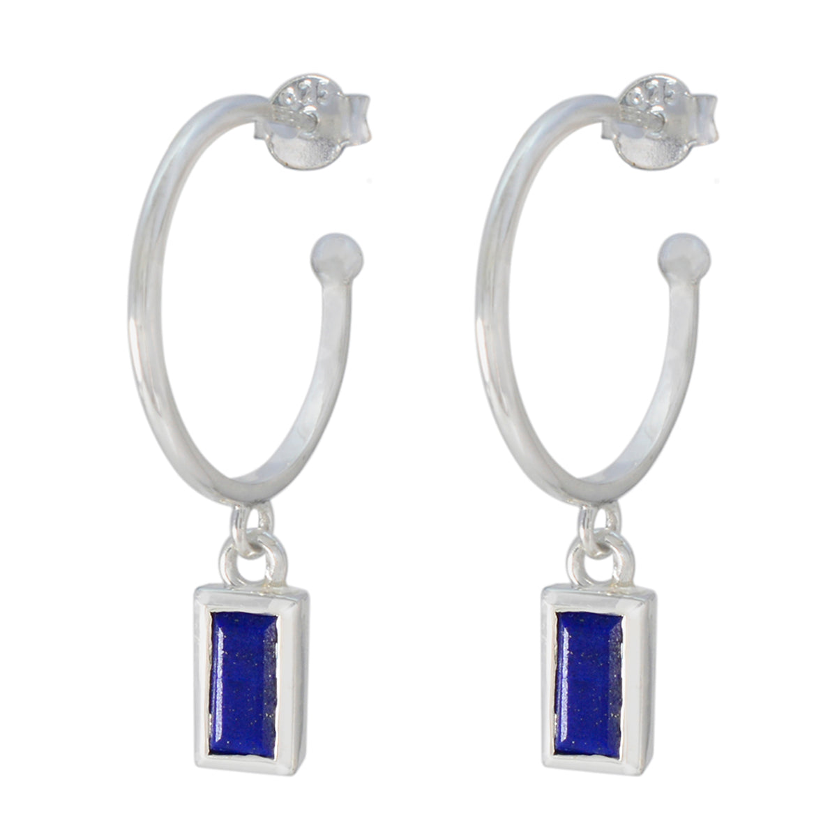 Lapis-Lazuli-Mexican-Stella-Solitaire-Dangle-Blue-Sterling-Silver-Earring Hoofdafbeelding