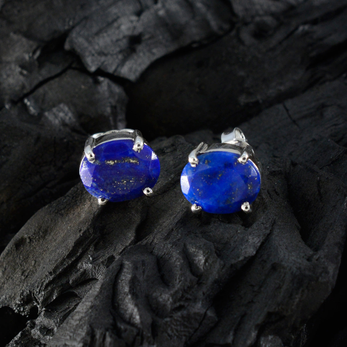 Lapis-Lazuli-American-Addison-Solitaire-Stud-Blue-92.5-Silver-Earring
