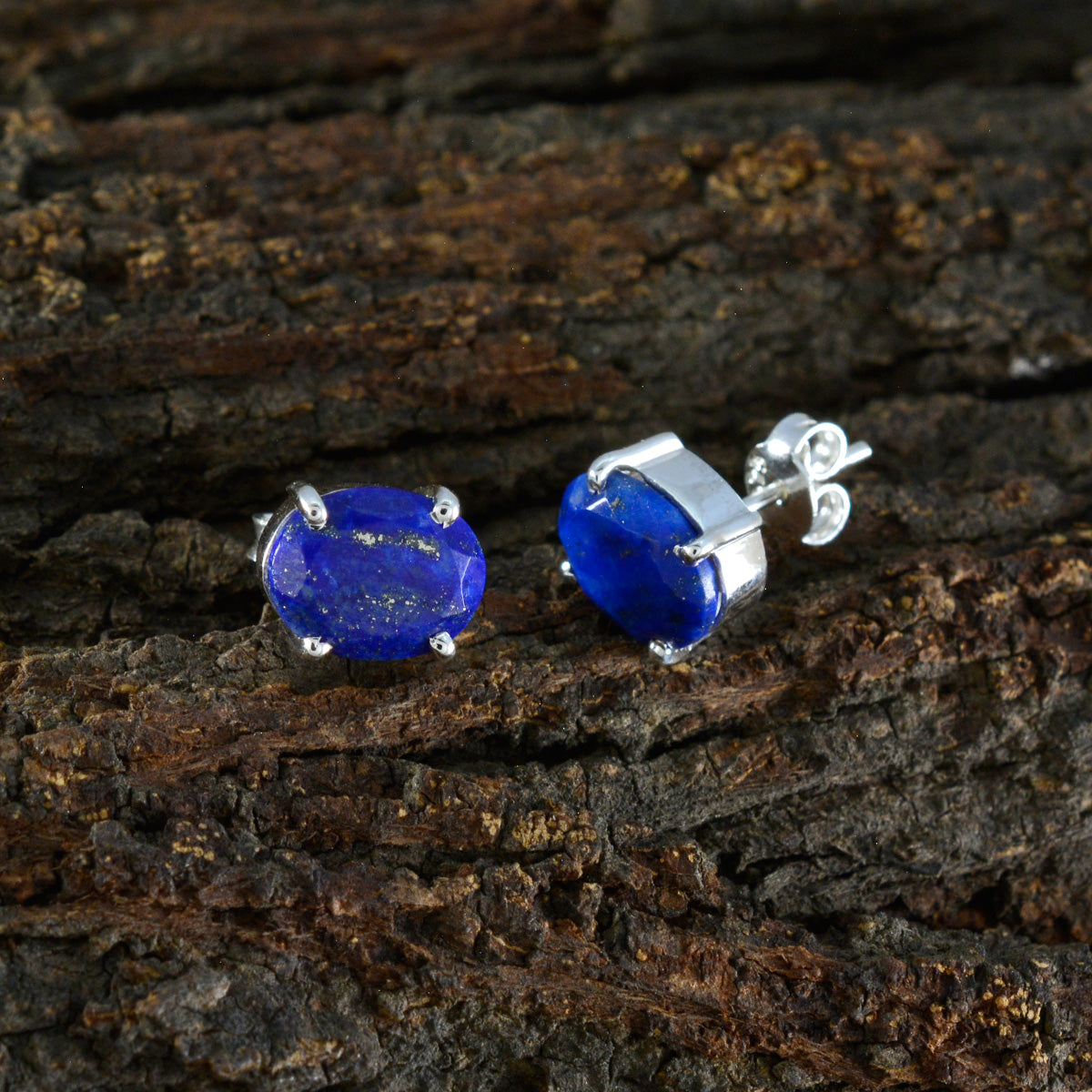 Lapis-Lazuli-American-Addison-Solitaire-Stud-Blue-92.5-Silver-Earring