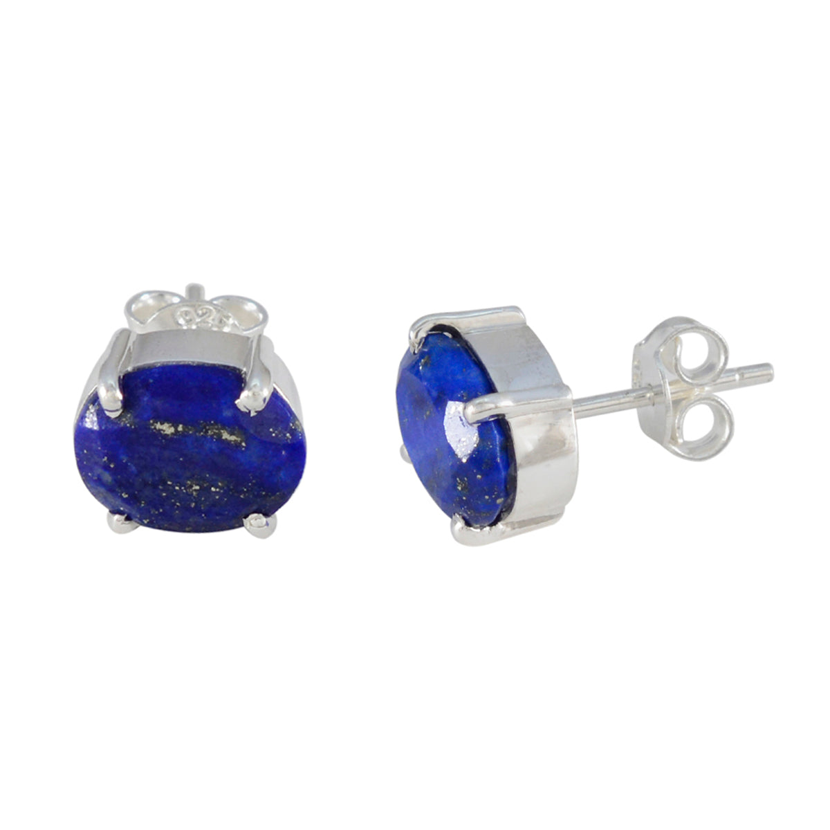 Lapis Lazuli Amerikaanse Addison Solitaire Stud Blauw 92,5 Zilveren Oorbel Secundaire afbeelding