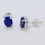 Lapis-Lazuli-Turkish-Alice-Solitaire-Stud-Blue-Silver-Earring