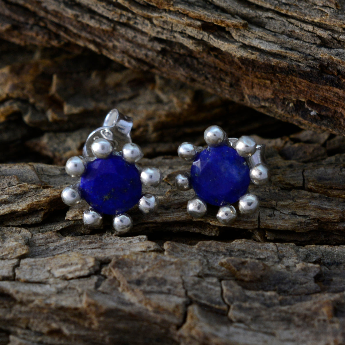 Lapis-Lazuli-Middle-Eastern-Amelia-Solitaire-Stud-Blue-92.5-Silver-Earring
