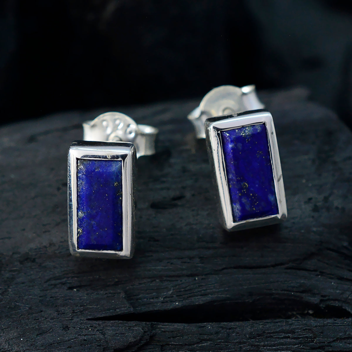 Lapis-Lazuli-Mexican-Anna-Solitaire-Stud-Blue-925-Silver-Earring