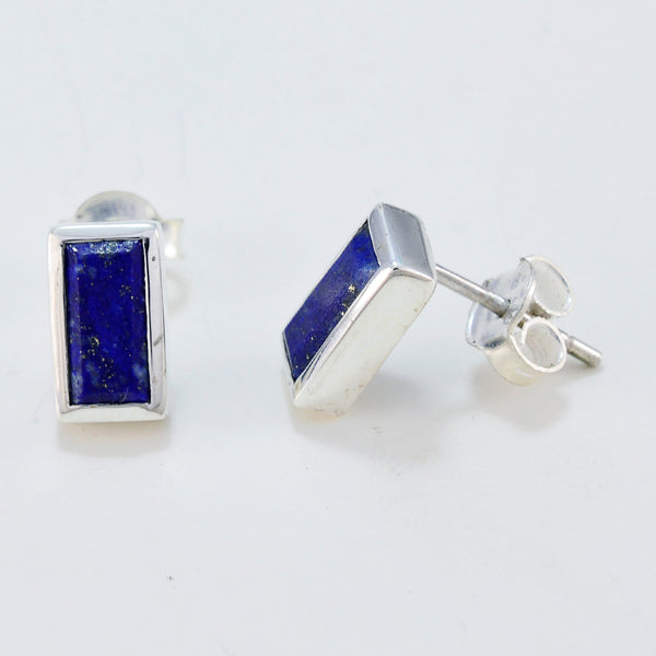 Lapis-Lazuli-Mexican-Anna-Solitaire-Stud-Blue-925-Silver-Earring