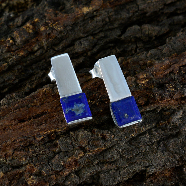 Lapis-Lazuli-German-Lucia-Solitaire-Stud-Blue-Silver-Earring