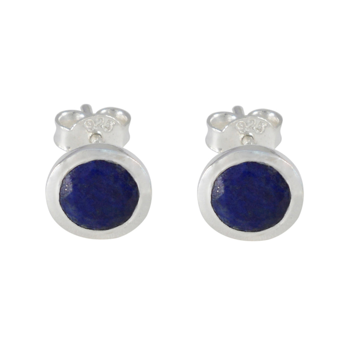 Lapis-Lazuli-Mexican-Yasmin-Solitaire-Stud-Blue-925-Silver-Earring