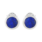 Lapis-Lazuli-Middle-Eastern-Ying-Solitaire-Stud-Blue-925-Sterling-Silver-Earring