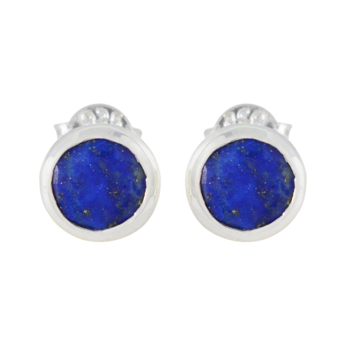 Lapis-Lazuli-Middle-Eastern-Ying-Solitaire-Stud-Blue-925-Sterling-Silver-Earring