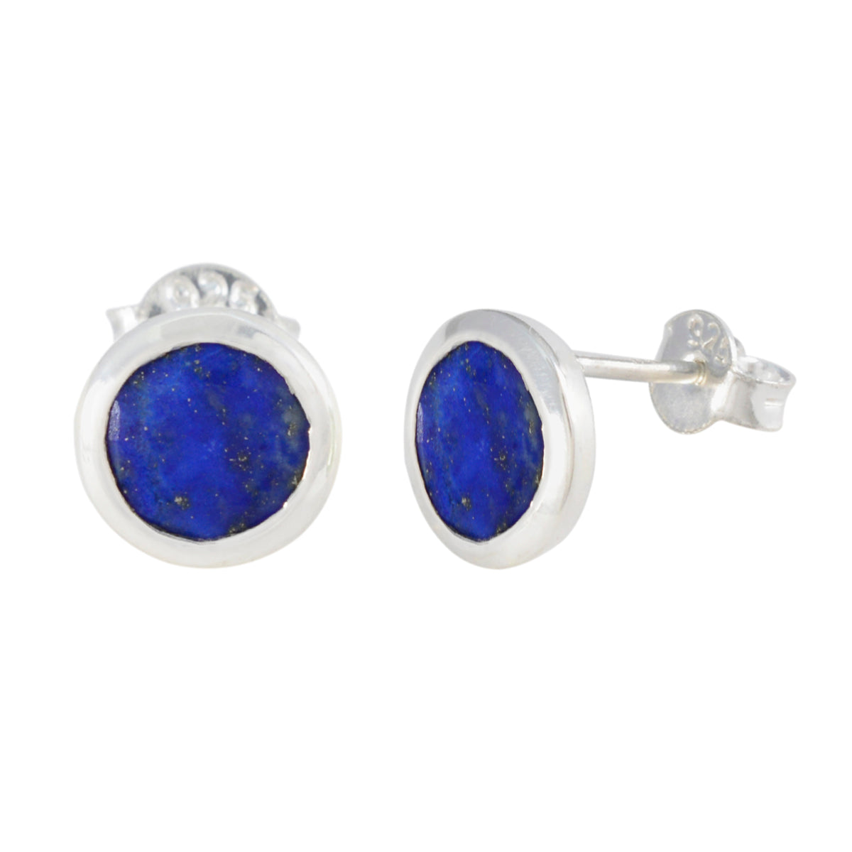 Lapis-Lazuli-Middle-Eastern-Ying-Solitaire-Stud-Blue-925-Sterling-Silver-Earring