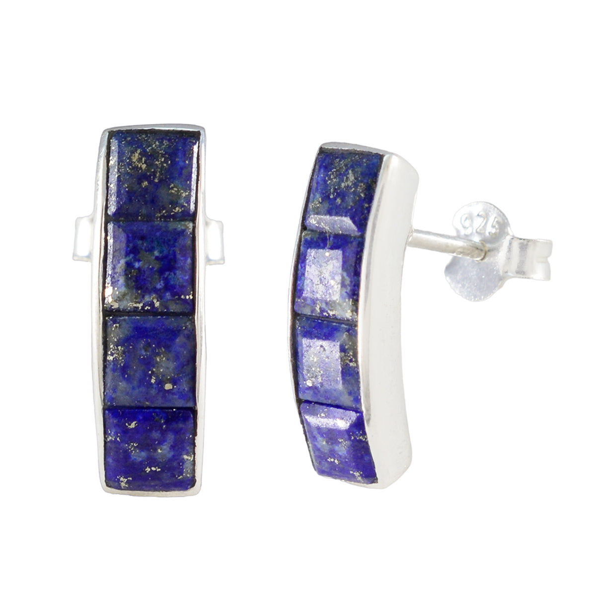 Lapis-Lazuli-Australian-Aria-multiple-Stud-Blue-92.5-Silver-Earring Immagine principale del prodotto