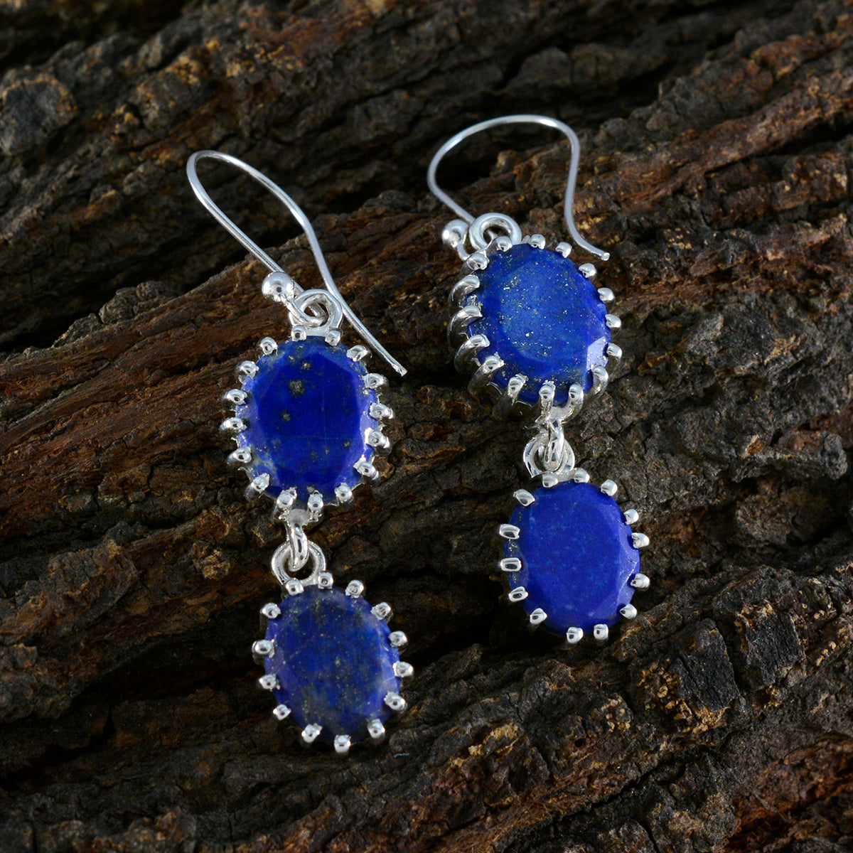 Lapis-Lazuli-Japanese-Lea-Toi-et-Moi-Dangle-Blue-Sterling-Silver-Earring