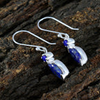 Lapis-Lazuli-Russian-Mila-Toi-et-Moi-Dangle-Blue-925-Sterling-Silver-Earring