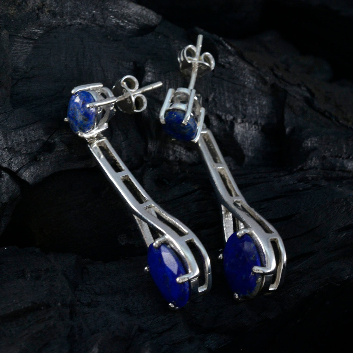 Lapis-Lazuli-Turkish-Li-Lee-Toi-et-Moi-Stud-Blue-92.5-Silver-Earring