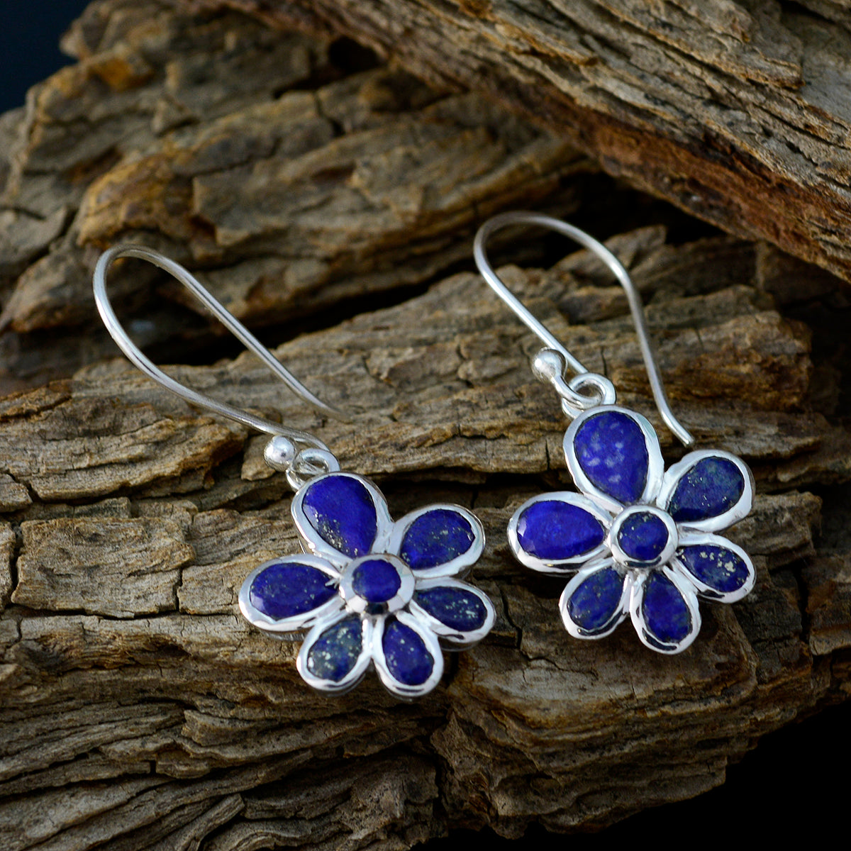 Lapis-Lazuli-African-Mei-multiple-Dangle-Blue-Sterling-Silver-Earring