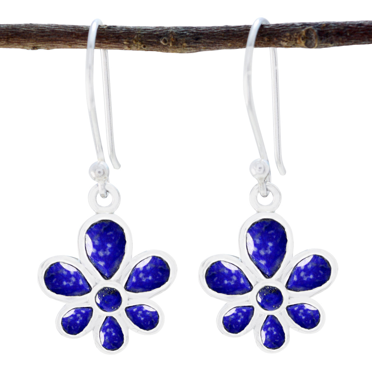 Lapis-Lazuli-African-Mei-multiple-Dangle-Blue-Sterling-Silver-Earring